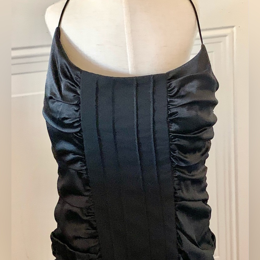 New with Tags Nicole Miller Black Silk Stretch Formal Long Dress Prom, Wedding 0